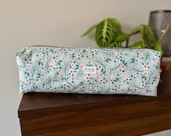 Floral Quilted Hair Tool Pouch || Styling Tool Travel Bag