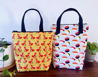 Lunch Bag PDF Pattern | Two Sizes, Zipper Closure