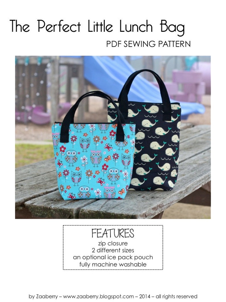 Perfect LIttle Lunch Bag PDF SEWING PATTERN image 1