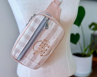 Reworked Trader Joe's Crossbody || Striped Tote Crossbody || Fanny Pack