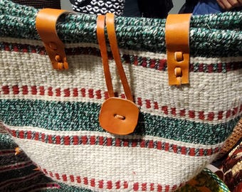 Basket, kiondo, handmade woven, African, Kenyan, sisal, shopping