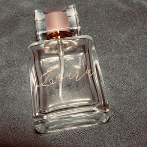 Flacone di profumo da 50 ml con incisione/calligrafia personalizzata - Flacone di profumo in vetro personalizzato - Perfetto per regali, matrimoni e occasioni speciali