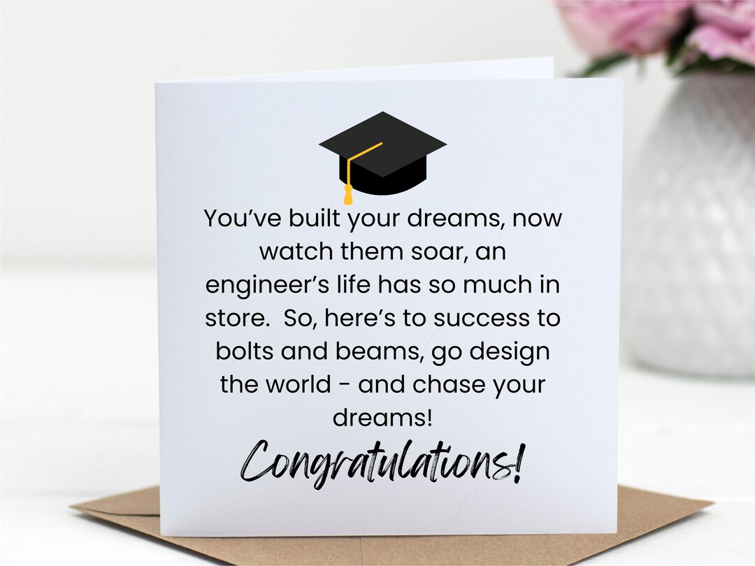 Graduation Card for Engineer Graduation Gift for Engineering Graduation ...