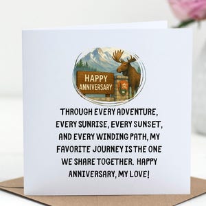 Cartão para impressão de aniversário de casamento no Parque Nacional, cartão de aniversário para esposa, cartão de aniversário para marido, presente para cônjuge, cartão de felicitações personalizado