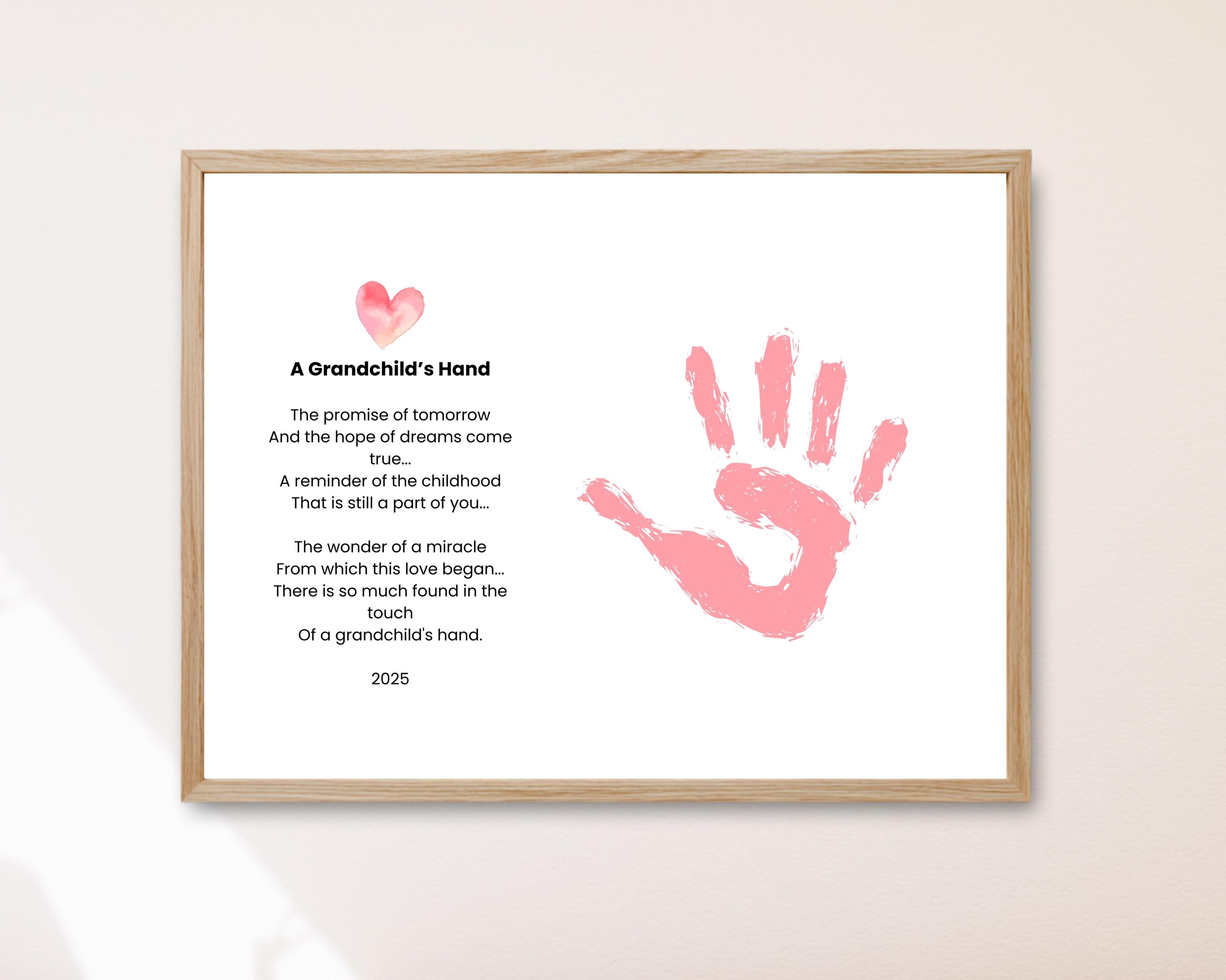 A Grandchild's Hand Printable Handprint Art for Grandparents Day