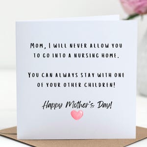 Carte de fête des mères amusante à imprimer pour maman, cadeau pour maman, cadeau pour maman, carte pour enfant Fête des mères, amour pour les mamans