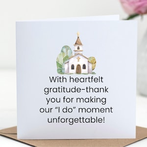 Bedankt voor je huwelijk Afdrukbare kaart voor Officiant, bedankje priester, dominee cadeau, dominee cadeau, waarderingskaart, Instant Download
