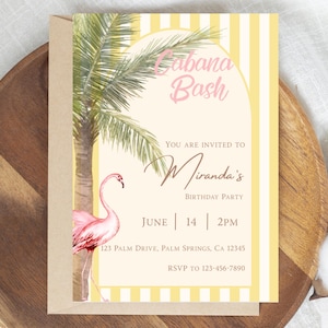 Cabana Birthday Invitation, Palm Springs