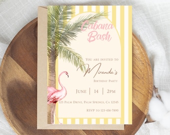 Cabana Birthday Invitation, Palm Springs