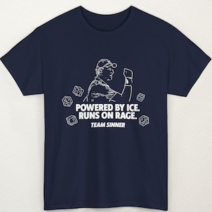 Jannik Sinner fan tshirt, Powered by ice, Sinner tennis player tshirt, gift for tennis fan, atp tennis player fans, Jannik Sinner tee shirt