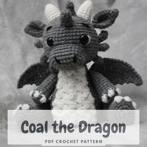 Coal the Dragon amigurumi crochet pattern