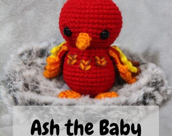 Ash the Baby Phoenix Amigurumi PDF pattern