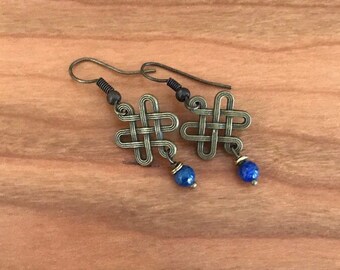 Lapis Stone Drop Earrings