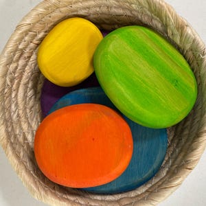 Houten stapelstenen - regenboog