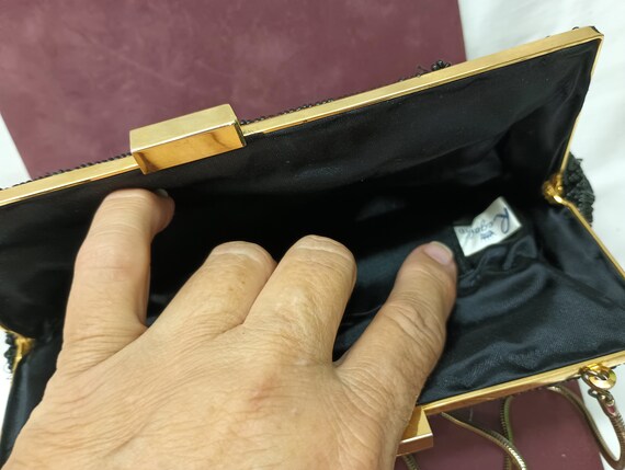 Regal Ltd Handbag, Chain Strap Purse, VTG Glass B… - image 5