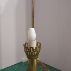 Vintage Orient Express, Small Brass, Footed Electric Lamp, Working,  #G10