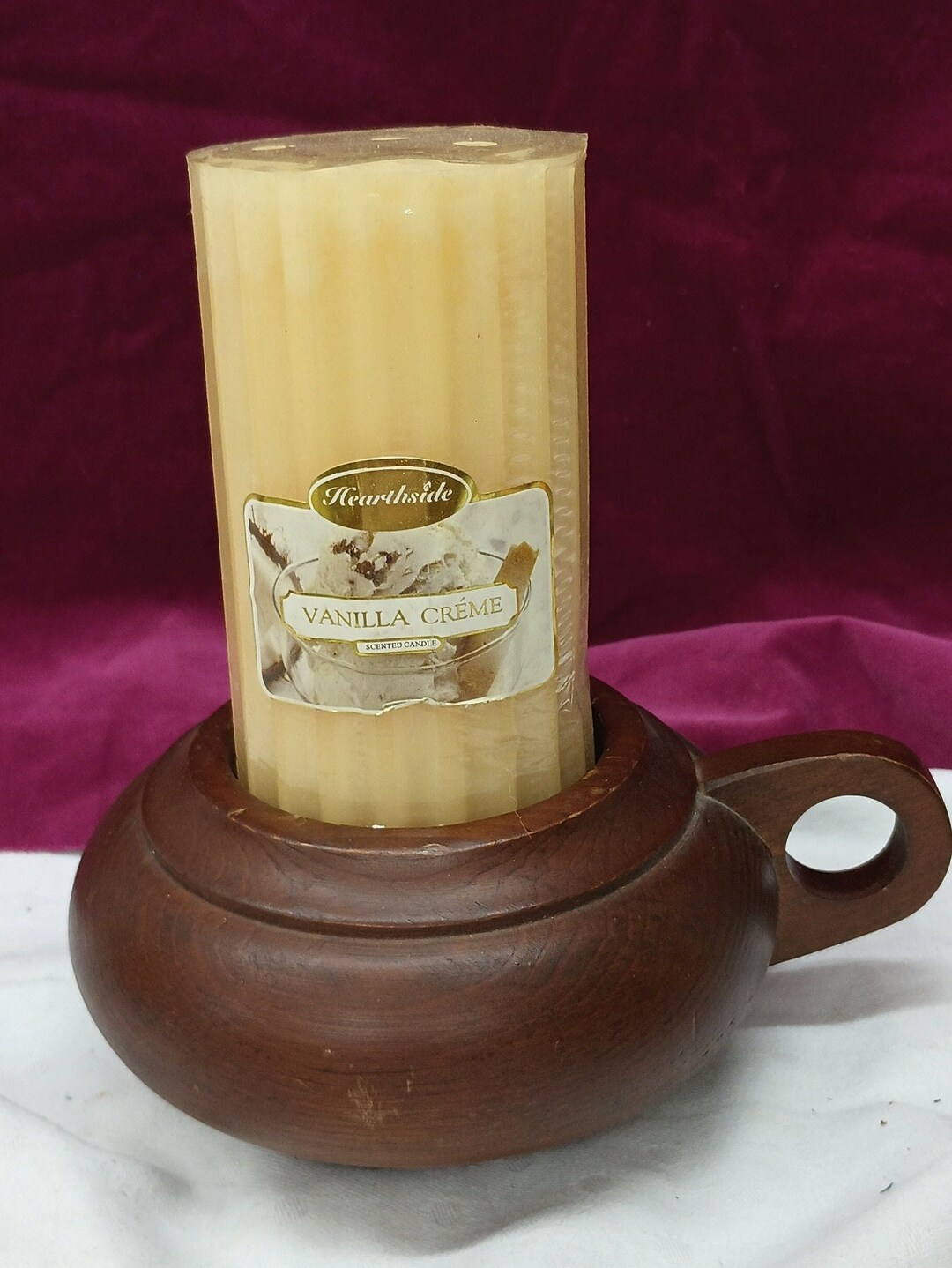 Chunky Wooden Pillar Candle Chamberstick Candle Holder Night - Etsy