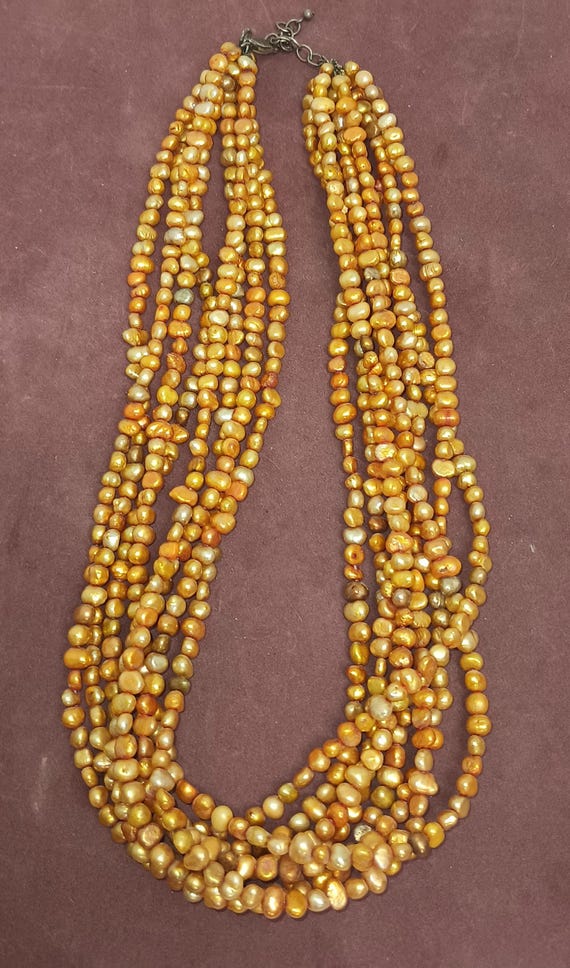 Retired Silpada Copper & Gold Freshwater Pearl Nec