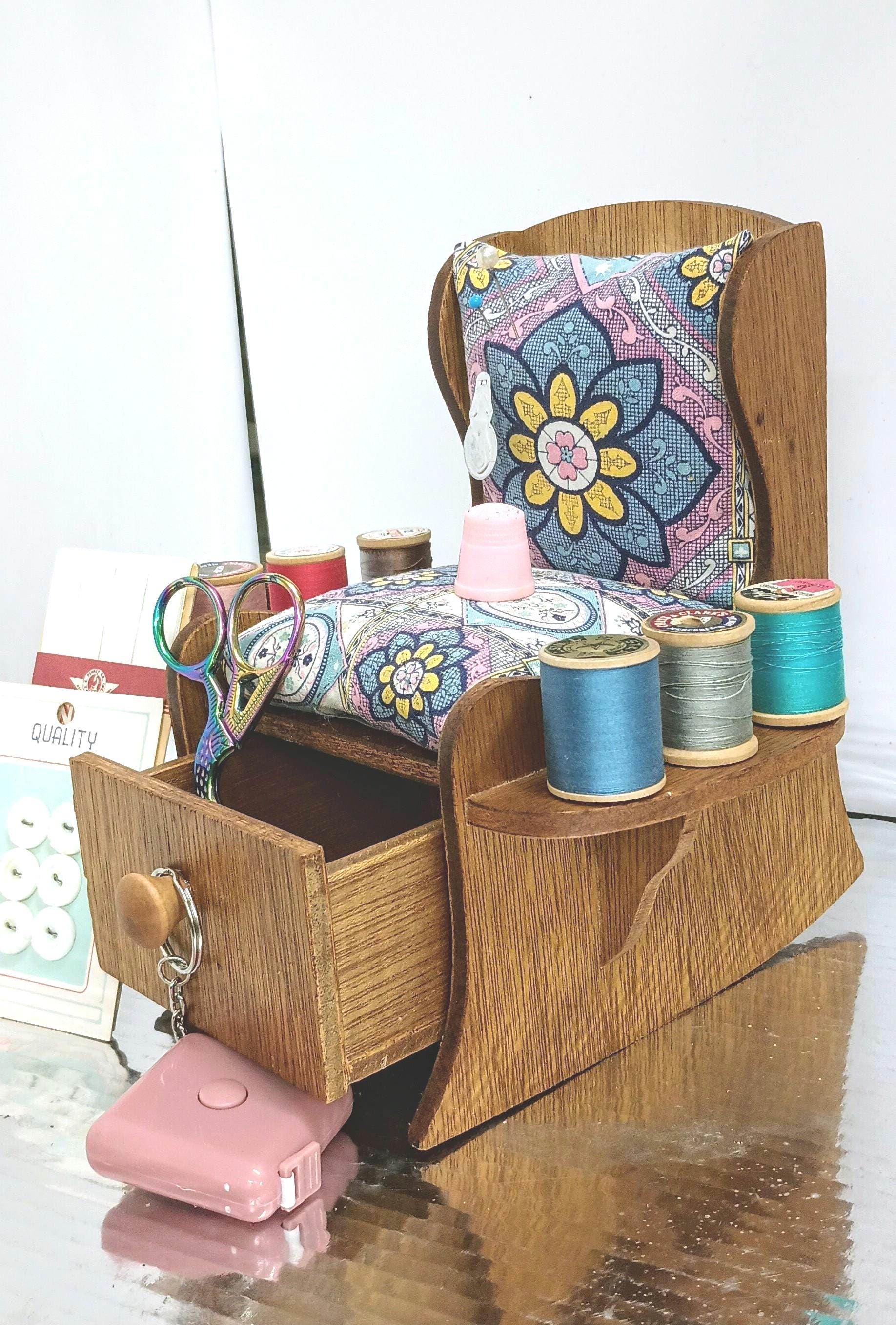 Vintage Sewing Box Rocker Boho Pincushion With Tools, Thread, & Buttons E2474 - Etsy UK Vintage Sewing Box Rocker Boho Pincushion With Tools, Thread, & Buttons E2474 - Etsy UK