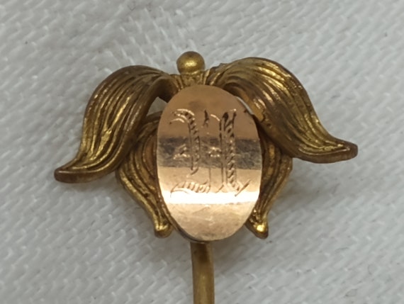 Antique Gold Fill Stick Pin Ascot Lapel Monogram … - image 1