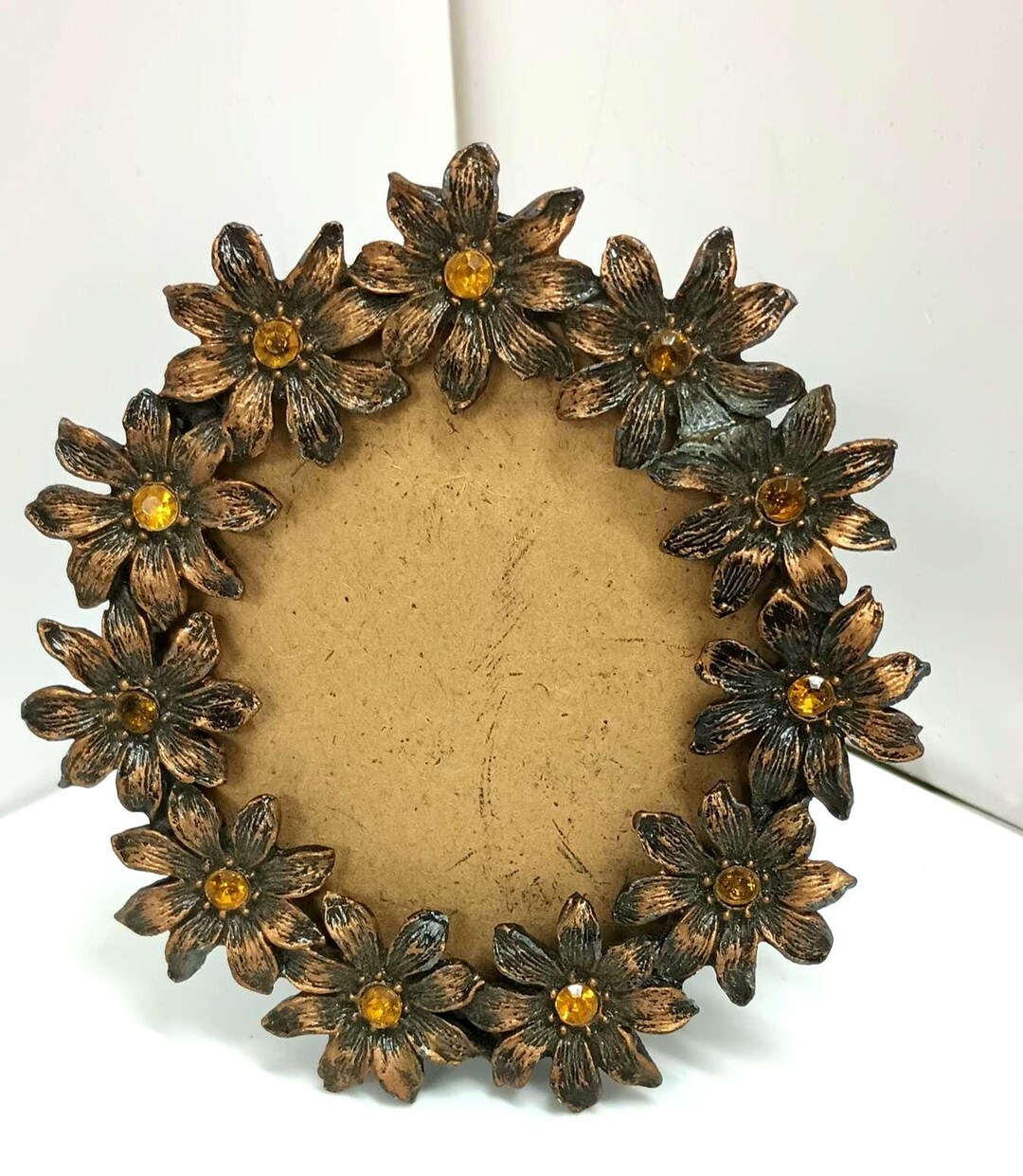 Metal Daisy Wreath Small Photo Frame, Boho Flower Child, Standup, #J491 ...