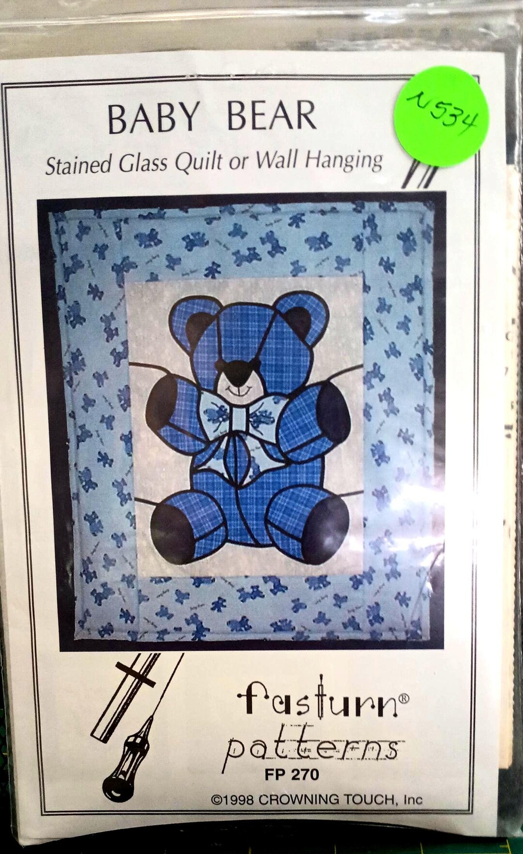 Baby Bear Stained Glass Quilt or Wall Hanging, 20 X 26, Fasturn ...