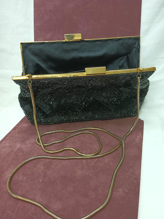 Regal Ltd Handbag, Chain Strap Purse, VTG Glass B… - image 1
