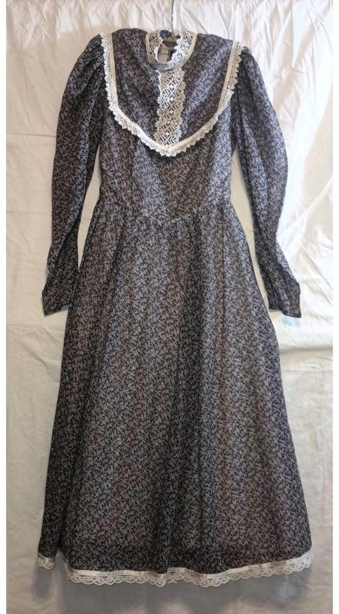 Vintage 1970's Gunne Sax Purple Maxi Prairie Dress, Lined Ditzy Calico ...