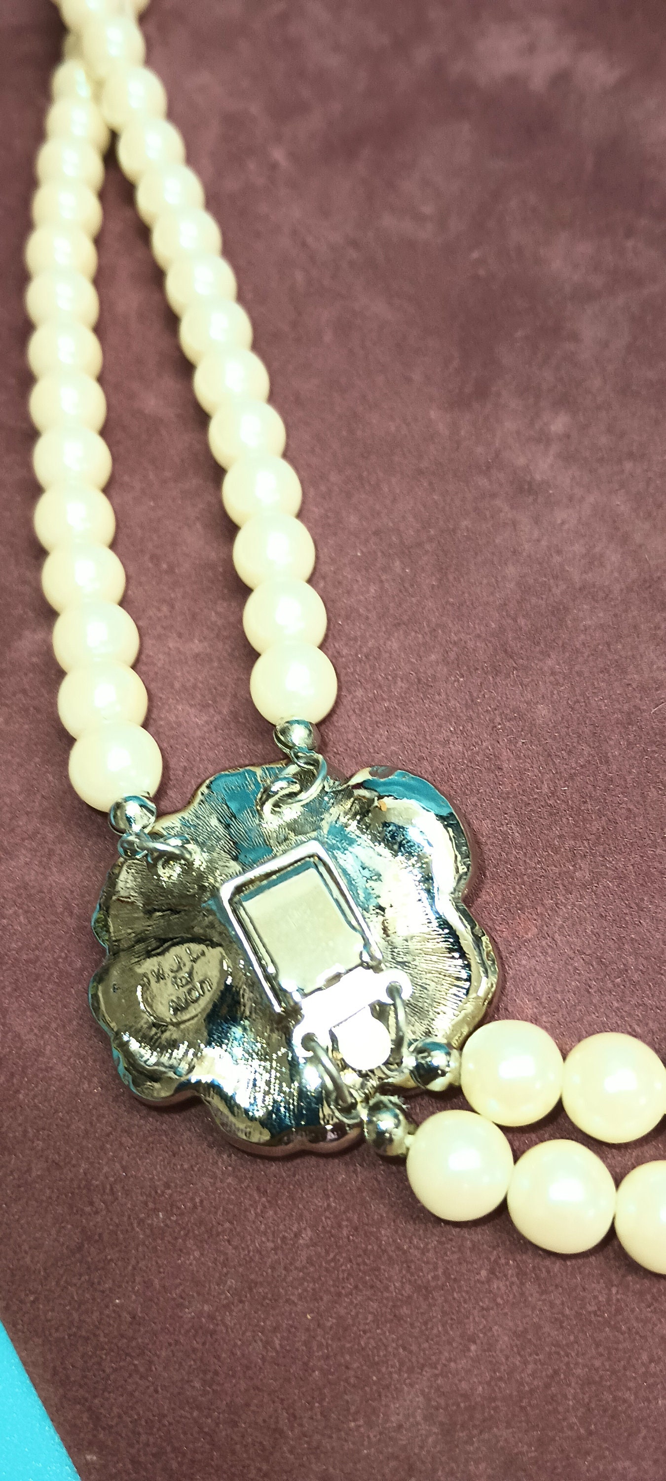 Kenneth Jay Lane Perfect Pansy Faux Pearl Rhinestone Vintage