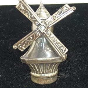 Vintage Lang Sterling Silver Dutch Windmill Brooch, Dimensional #J710