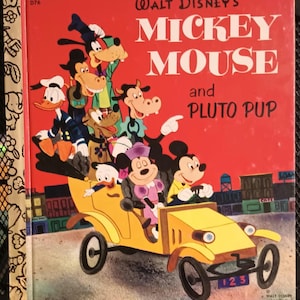 Walt Disney&#39;s Mickey Mouse and Pluto Pup 1976 A Little Golden Book, Classic Hard Cover #G18