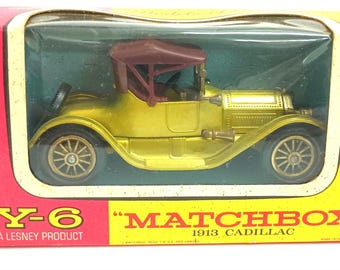 Vintage Boxed Matchbox Models of Yesteryear Y-6, c.1970's, 1913 Cadillac, England, Lesney Scale 48:1 #J786