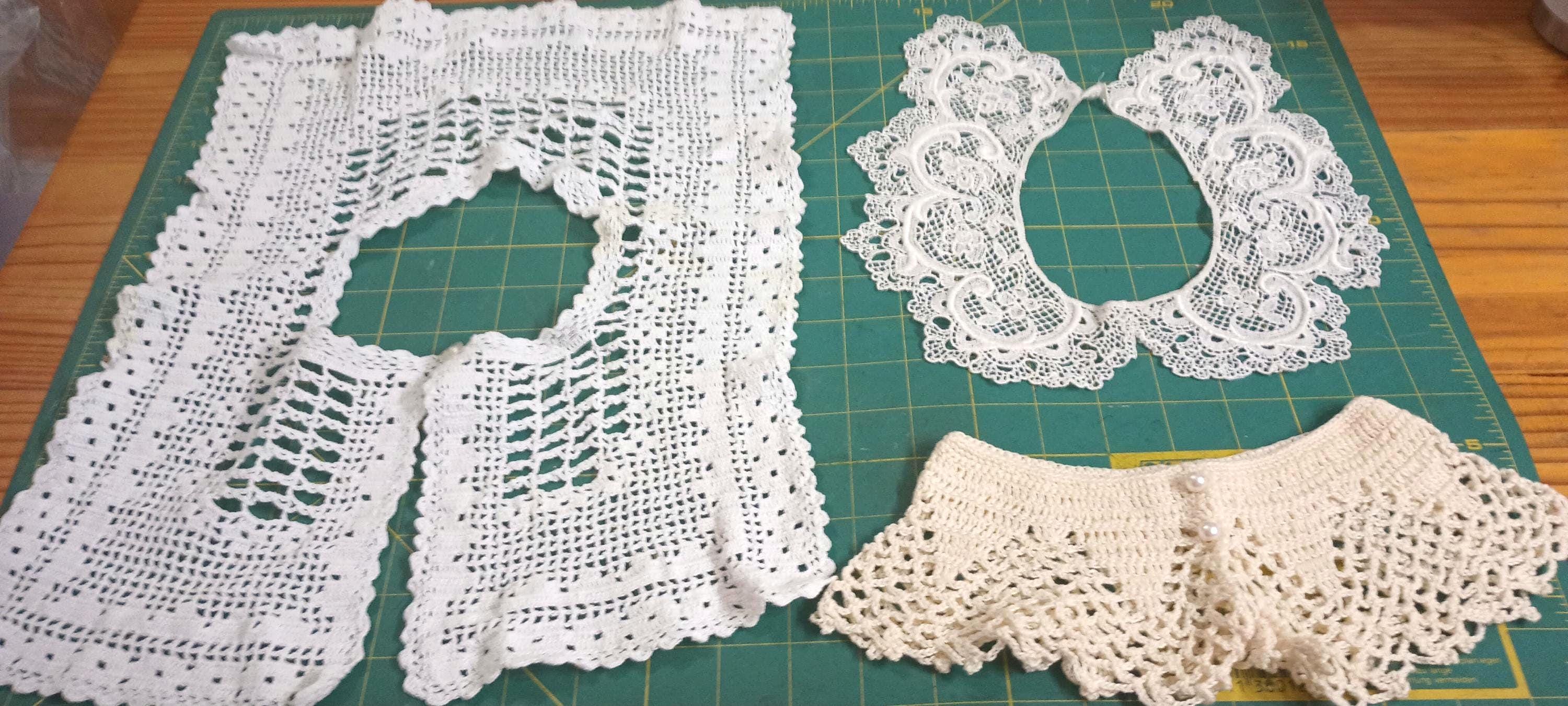 Vintage Crochet and Lace Collars, 3 PC, Round, Yoke, and