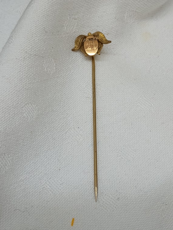 Antique Gold Fill Stick Pin Ascot Lapel Monogram … - image 4