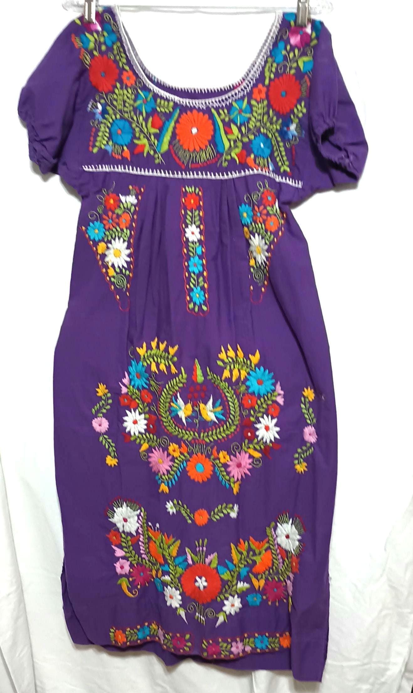open lace back dress Embroidered Mexican Peasant Dress