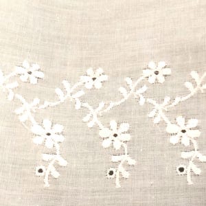 White Eyelet Cotton Poly Lace, 8.5 Inch Wide Flat,Bulk Roll, Trim, Border, 15 Yards Unused #N806
