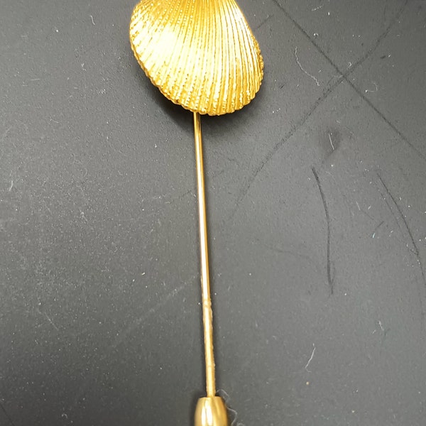 Vintage Retro Trifari Stick Pin, Lapel Scallop Shell #J67