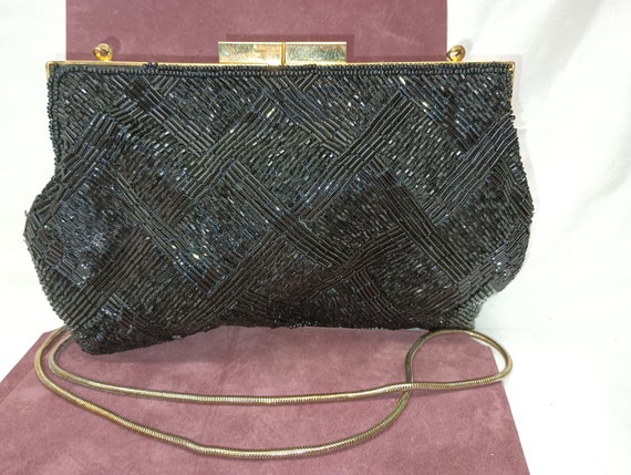 Regal Ltd Handbag, Chain Strap Purse, VTG Glass B… - image 3