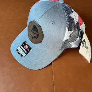 Patriotic Trucker Hat with Marlin Patch