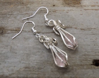 Pink Morganite and Sterling Silver Earrings