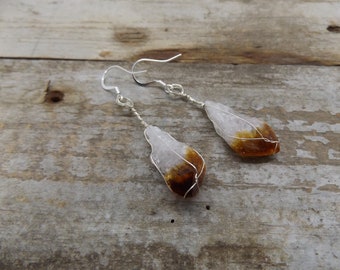 Wire Wrapped Citrine Earrings