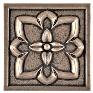 Pack of 4 - Crown Metal Champagne Bronze 9.5cm. x 9.5cm. Decorative Tile