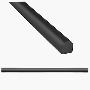 May include: Black metal rod with a rounded end. The rod is approximately 2.5 cm in diameter and 91 cm long.