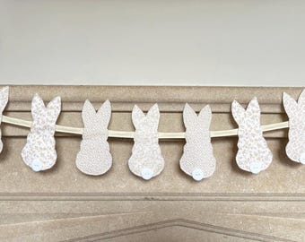 Handmade Cream Bunny Bunting – Natural Fabric Garland