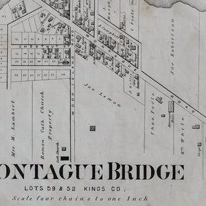 Carte ancienne de Montague Bridge, PEI, Lots 59 and 52 - Pownal, Lot 40 - Pinette Mills, Lot 58 - Orwell, Lots 50 and 57 - 1880 PEI Map - LDN