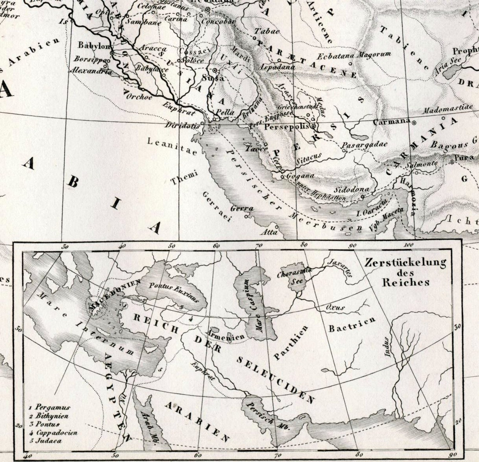1851 German Vintage Map of the Empire of Alexander the Great - Etsy