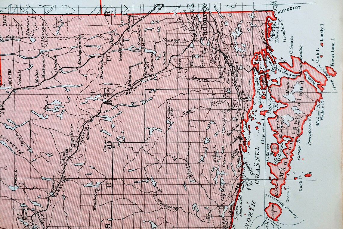 Antique Map of Algoma East Ontario 1915 Vintage Electoral Etsy
