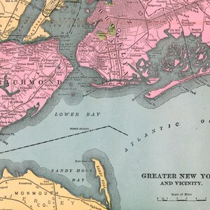 1904 Antike Karte des Großraums New York und Umgebung - New York City - NYC