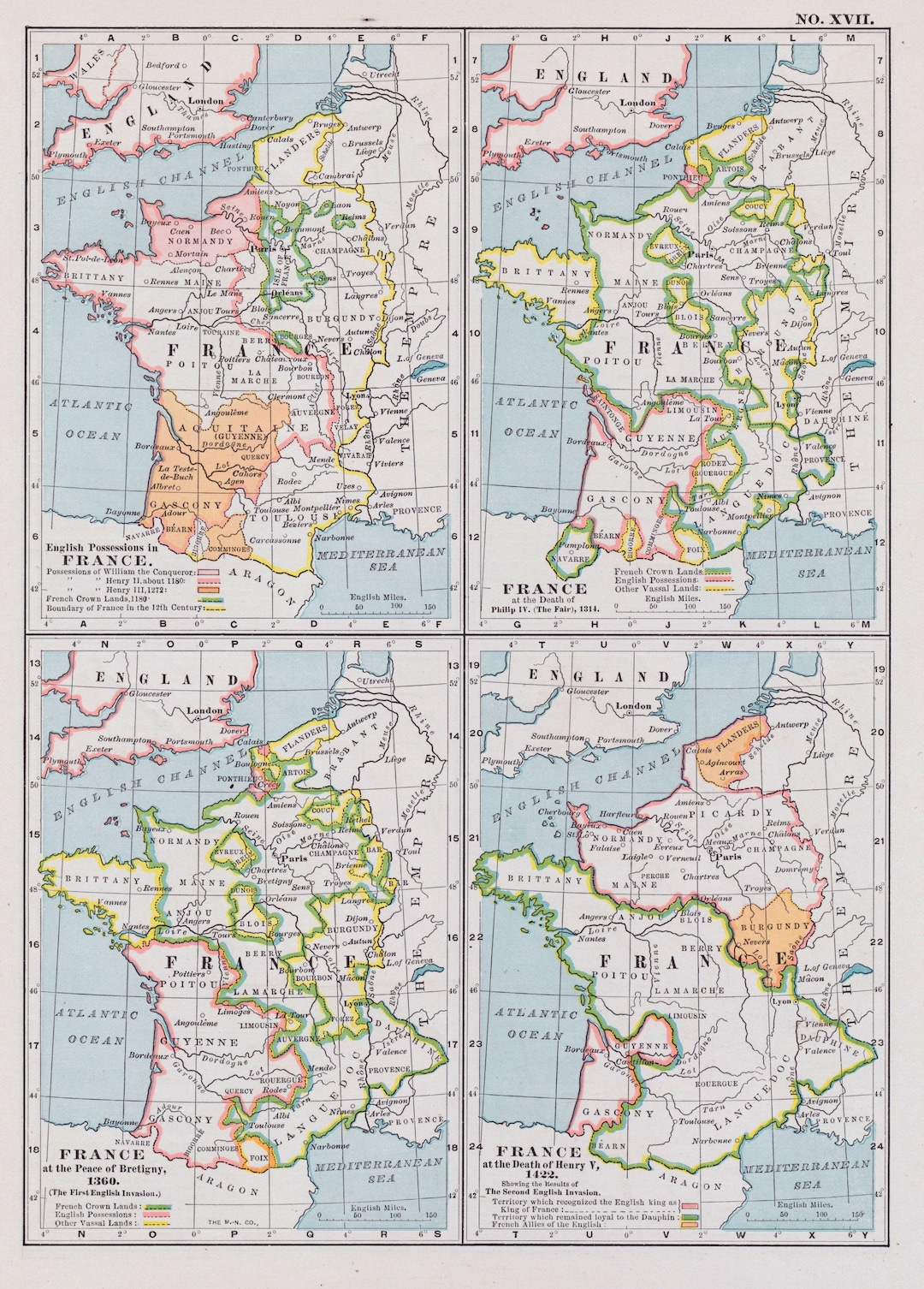 1902 Antique Map of France Through the Centuries - Etsy