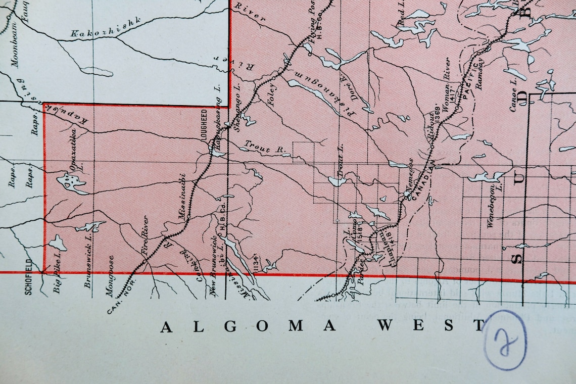 Antique Map of Algoma East Ontario 1915 Vintage Electoral Etsy